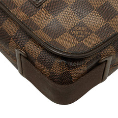 ルイ ヴィトン ダミエ ブルックリンPM ショルダーバッグ N51210 ブラウン PVC レザー レディース LOUIS VUITTON 中古