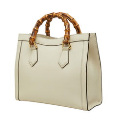 グッチ GGマーモント バンブー ダイアナ スモール ハンドバッグ ショルダーバッグ 2WAY 660195 ホワイト レザー レディース GUCCI 中古