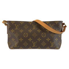 ルイ ヴィトン モノグラム トロター ショルダーバッグ ポシェット M51240 ブラウン PVC レザー レディース LOUIS VUITTON 中古