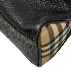 バーバリー ノバチェック フラップ トグル 肩掛け ワンショルダーバッグ ブラック レザー レディース BURBERRY 中古