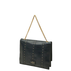 ヴァレンチノ ロックスタッズ フラップ ハンドバッグ ショルダーバッグ 2WAY ブラック レザー レディース Valentino 中古