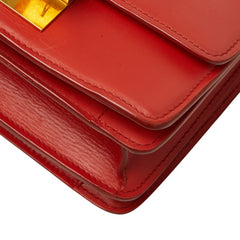 セリーヌ クラシックボックス ショルダーバッグ レッド レザー レディース CELINE 中古