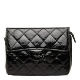 シャネル ココマーク マトラッセ ポーチ メイクポーチ メイクバッグ ブラック エナメル レディース CHANEL 中古