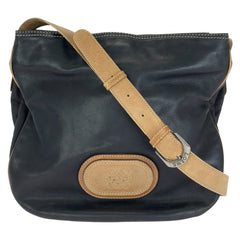 ロエベ アナグラム ショルダーバッグ ブラック ブラウン レザー レディース LOEWE 中古