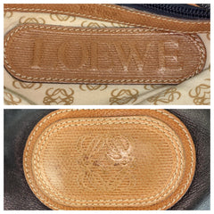 ロエベ アナグラム ショルダーバッグ ブラック ブラウン レザー レディース LOEWE 中古
