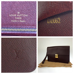 ルイ ヴィトン タイガ セレンガ クラッチバッグ セカンドバッグ M30786 アカジュー ブラウン レザー メンズ LOUIS VUITTON 中古