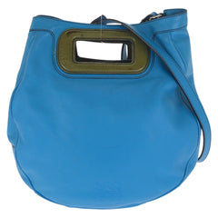ロエベ アナグラム ショルダーバッグ ハンドバッグ 2WAY ブルー レザー レディース LOEWE 中古
