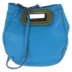 ロエベ アナグラム ショルダーバッグ ハンドバッグ 2WAY ブルー レザー レディース LOEWE 中古
