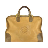 ロエベ アナグラム アマソナ40 ハンドバッグ ボストンバッグ ベージュ レザー レディース LOEWE 中古
