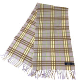 バーバリー チェック柄 マフラー 男女兼用 パープル マルチカラー カシミヤ レディース BURBERRY 中古
