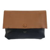 セリーヌ オールソフト ポーチ 小物入れ ブラウン ブラック レザー レディース CELINE 中古