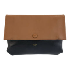 セリーヌ オールソフト ポーチ 小物入れ ブラウン ブラック レザー レディース CELINE 中古