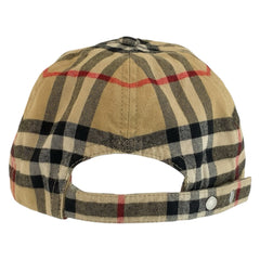 バーバリー ノバチェック キャップ 帽子 ベージュ コットン レディース BURBERRY 中古