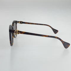 グッチ GGマーモント 男女兼用 サングラス ブラウン ゴールド プラスチック メンズ GUCCI 中古
