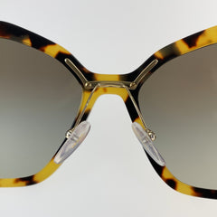 プラダ マーブル柄 サングラス 男女兼用 ブラウン イエロー プラスチック レディース PRADA 中古