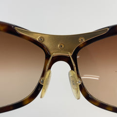 プラダ 男女兼用 サングラス ブラウン ゴールド プラスチック メタル メンズ PRADA 中古