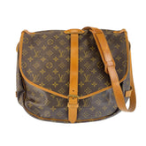 ルイ ヴィトン モノグラム ソミュール35 ショルダーバッグ メッセンジャーバッグ M42254 ブラウン PVC レザー メンズ LOUIS VUITTON 中古