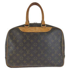 ルイ ヴィトン モノグラム ドーヴィル ハンドバッグ M47270 ブラウン PVC レザー レディース LOUIS VUITTON 中古