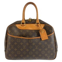 ルイ ヴィトン モノグラム ドーヴィル ハンドバッグ ボストンバッグ M47270 ブラウン PVC レザー レディース LOUIS VUITTON 中古
