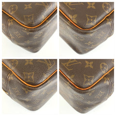 ルイ ヴィトン モノグラム ドーヴィル ハンドバッグ ボストンバッグ M47270 ブラウン PVC レザー レディース LOUIS VUITTON 中古