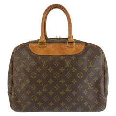 ルイ ヴィトン モノグラム ドーヴィル ハンドバッグ ボストンバッグ M47270 ブラウン PVC レザー レディース LOUIS VUITTON 中古