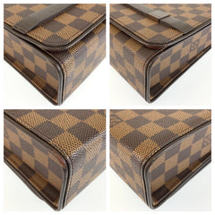ルイ ヴィトン ダミエ トライベッカ カレ ショルダーバッグ N51161 ブラウン PVC レディース LOUIS VUITTON 中古