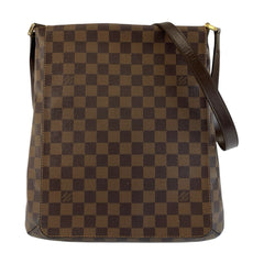 ルイ ヴィトン ダミエ ミュゼット ショルダーバッグ メッセンジャーバッグ N51302 ブラウン PVC レディース LOUIS VUITTON 中古