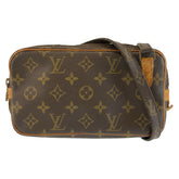 ルイ ヴィトン モノグラム マルリーバンドリエール ショルダーバッグ ポシェット M51828 ブラウン PVC レザー レディース LOUIS VUITTON 中古