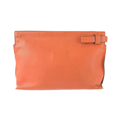 ロエベ ポーチ メイクポーチ 小物入れ オレンジ レザー レディース LOEWE 中古