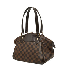 ルイ ヴィトン ダミエ ヴェローナPM ハンドバッグ N41117 ブラウン PVC レザー レディース LOUIS VUITTON 中古