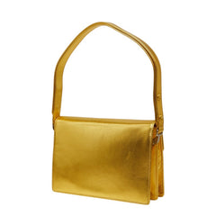 フェンディ バックルモチーフ スクエア型 肩掛け ワンショルダーバッグ ゴールド レザー レディース FENDI 中古