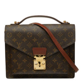 ルイ ヴィトン モノグラム モンソー ハンドバッグ ショルダーバッグ 2WAY M51185 ブラウン PVC レザー レディース LOUIS VUITTON 中古