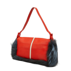 フェンディ バッグバグズ ハンドバッグ ワンショルダー 3BR600 オレンジ ブルー レザー ファー レディース FENDI 中古