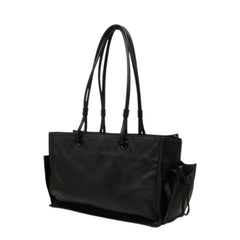 ロエベ クラウンスタッズ ショッパートート トートバッグ ショルダーバッグ ブラック レザー レディース LOEWE 中古