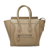 セリーヌ ラゲージ マイクロショッパー ハンドバッグ ベージュ レザー レディース CELINE 中古