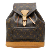 ルイ ヴィトン モノグラム モンスリMM リュック バックパック M51136 ブラウン PVC レザー レディース LOUIS VUITTON 中古