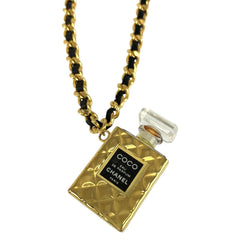 シャネル パフュームボトル ネックレス ゴールド ブラック メタル プラスチック レディース CHANEL 中古