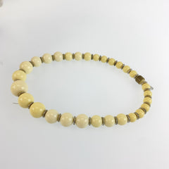 イヴ サンローラン 数珠 ネックレス クリーム ホワイト 天然石 レディース YVES SAINT LAURENT 中古