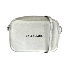 バレンシアガ エブリデイ カメラバッグ ショルダーバッグ ポシェット 552370 シルバー レザー レディース BALENCIAGA 中古