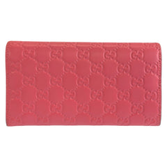 グッチ グッチシマ 長財布 ロングウォレット 410100 ピンク レザー レディース GUCCI 中古