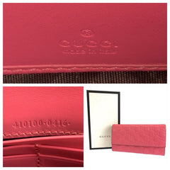 グッチ グッチシマ 長財布 ロングウォレット 410100 ピンク レザー レディース GUCCI 中古