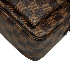 ルイ ヴィトン ダミエ ラヴェッロGM 斜め掛け ショルダーバッグ N60006 ブラウン PVC レザー レディース LOUIS VUITTON 中古