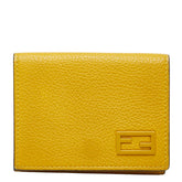 フェンディ コンパクト 三つ折り財布 ウォレット 7M0280 イエロー レザー レディース FENDI 中古