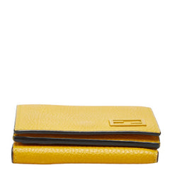 フェンディ コンパクト 三つ折り財布 ウォレット 7M0280 イエロー レザー レディース FENDI 中古