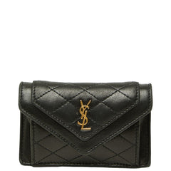 サンローラン カサンドラ ギャビー カードケース ブラック ラムスキン レディース SAINT LAURENT 中古