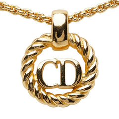 ディオール CDロゴ ツイストサークル チェーン ネックレス ペンダント ゴールド メッキ レディース Dior 中古