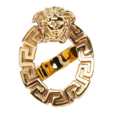 ヴェルサーチェ メデューサ グレカ模様 リング 指輪 ゴールド メッキ ユニセックス VERSACE 中古