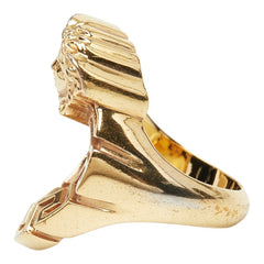 ヴェルサーチェ メデューサ グレカ模様 リング 指輪 ゴールド メッキ ユニセックス VERSACE 中古