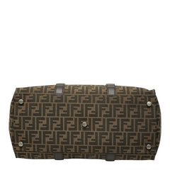 フェンディ FFロゴ ズッカ柄 トートバッグ ショルダーバッグ 2WAY 7VA390 ブラウン レザー ジャガード レディース FENDI 中古