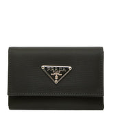 プラダ 三角ロゴプレート キーケース ブラック ナイロン レディース PRADA 中古